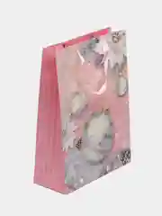 Розовый пакет новогодний, подарочный