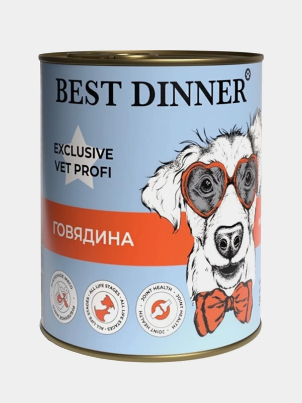 Корм для собак Best Dinner Vet Profi Mobility "Говядина" 0,34 кг 6шт
