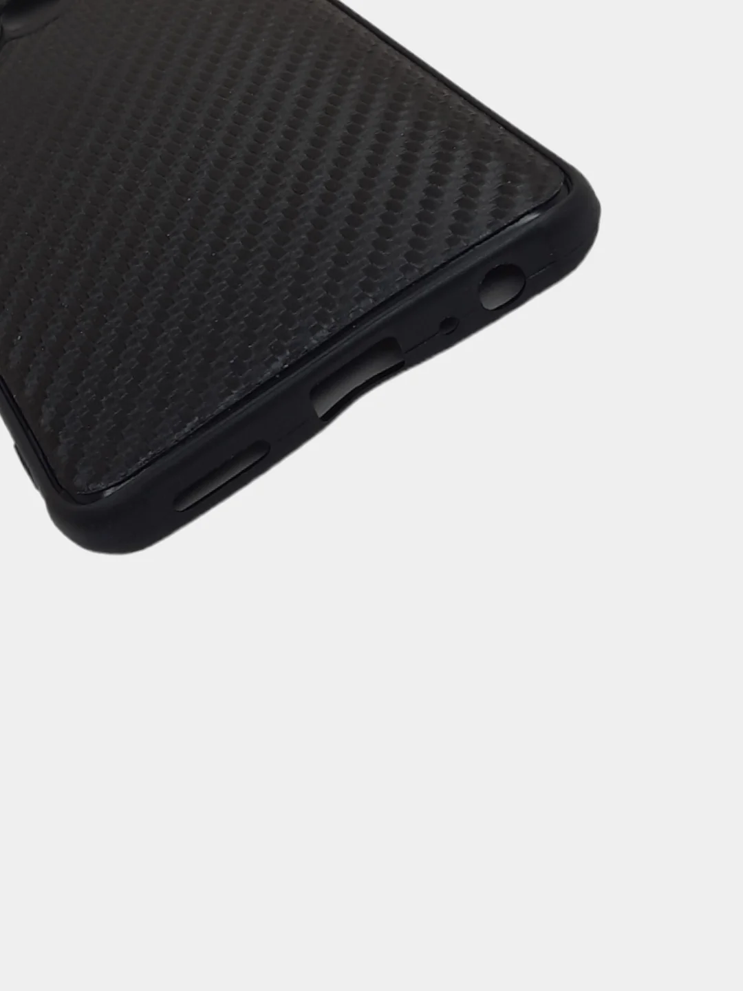 Черный чехол Infinix Hot 11S силиконовый под карбон