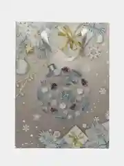 Серебряный пакет новогодний, подарочный