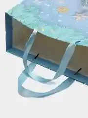 Серебряный пакет новогодний, подарочный