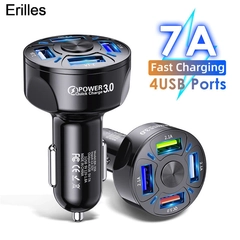 Автомобильное зарядное устройство с 4 USB-портами, быстрая зарядка 3,0