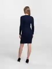 Синий меланж платье карандаш, с цепочкой, лапша
