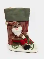 Зеленый новогодний носок