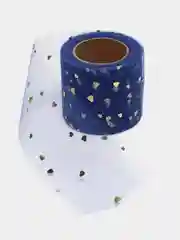 Синий фатин сердечки 5,5см