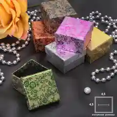 Серебряный коробочка подарочная под серьги "Роза блестящая"