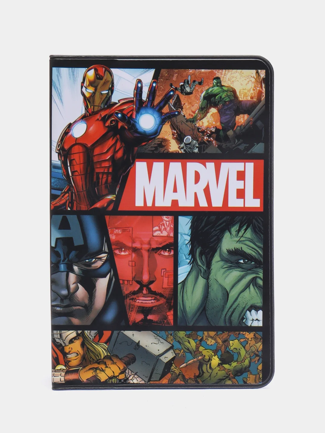 Черный обложка на паспорт "MARVEL"