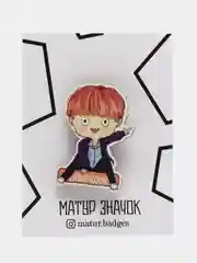 Бирюзовый значок на одежду "BTS", пин на булавке деревянный, на рюкзак, на шоппер