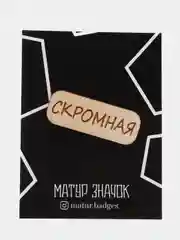 Значок на одежду "Скромная", пин на булавке деревянный, брошь женская, значки на рюкзак