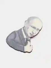 Значок на рюкзак "Путин", пин на булавке деревянный