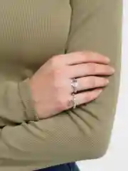 Серебряный набор колец безразмерных Сердца "Love You"