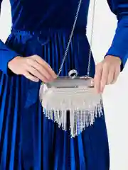 Серебряный клатч женский, со стразами