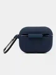 Индиго силиконовый чехол для наушников Apple Airpods Pro, с карабином