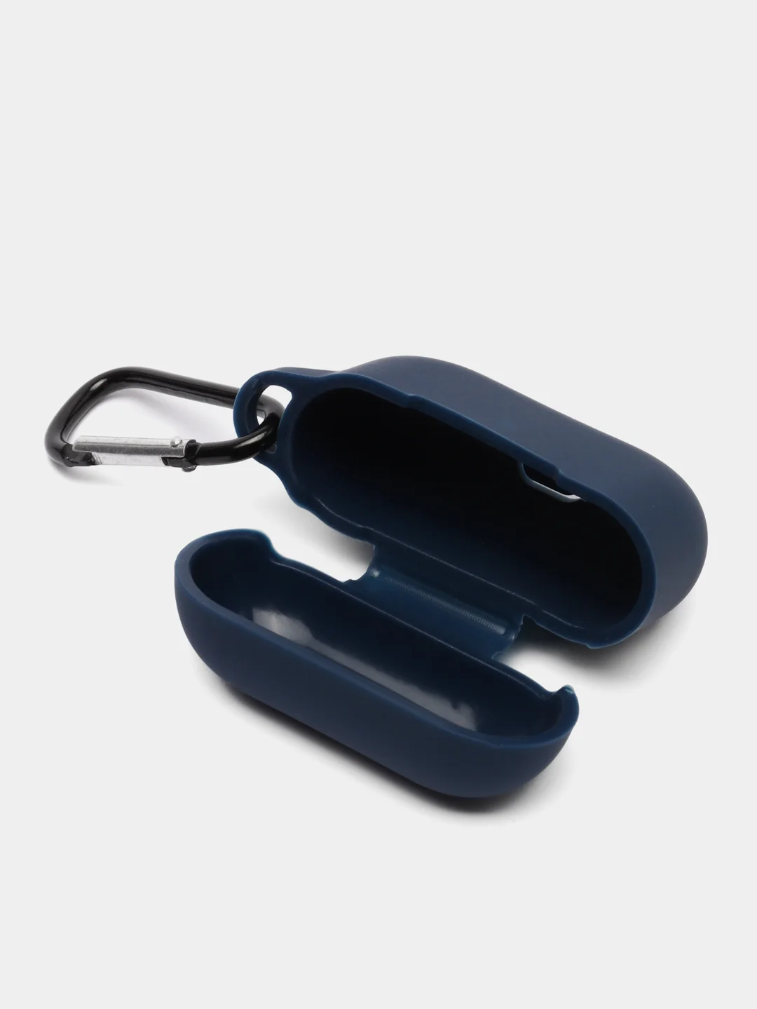 Индиго силиконовый чехол для наушников Apple Airpods Pro, с карабином