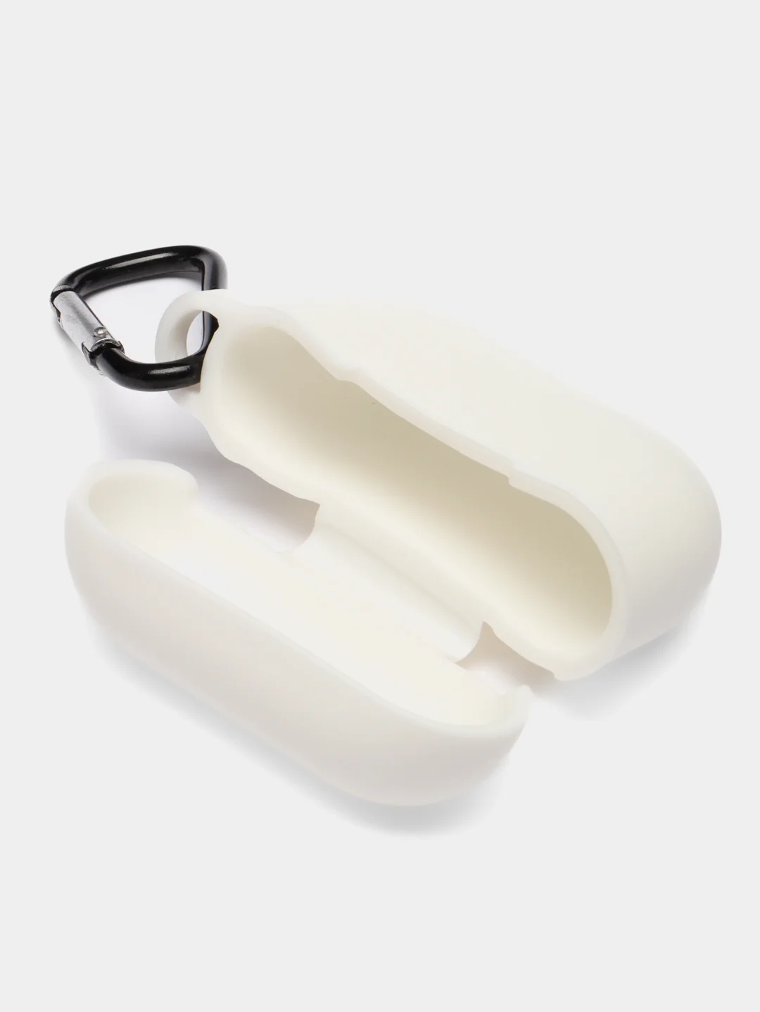 Белый силиконовый чехол для наушников Apple Airpods Pro, с карабином