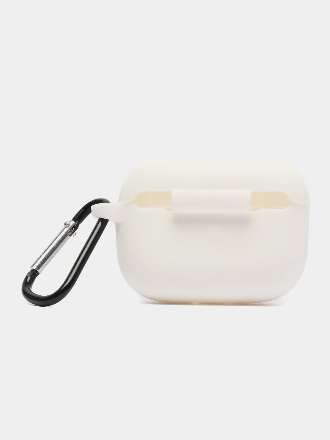 Белый силиконовый чехол для наушников Apple Airpods Pro, с карабином