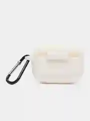 Белый силиконовый чехол для наушников Apple Airpods Pro, с карабином