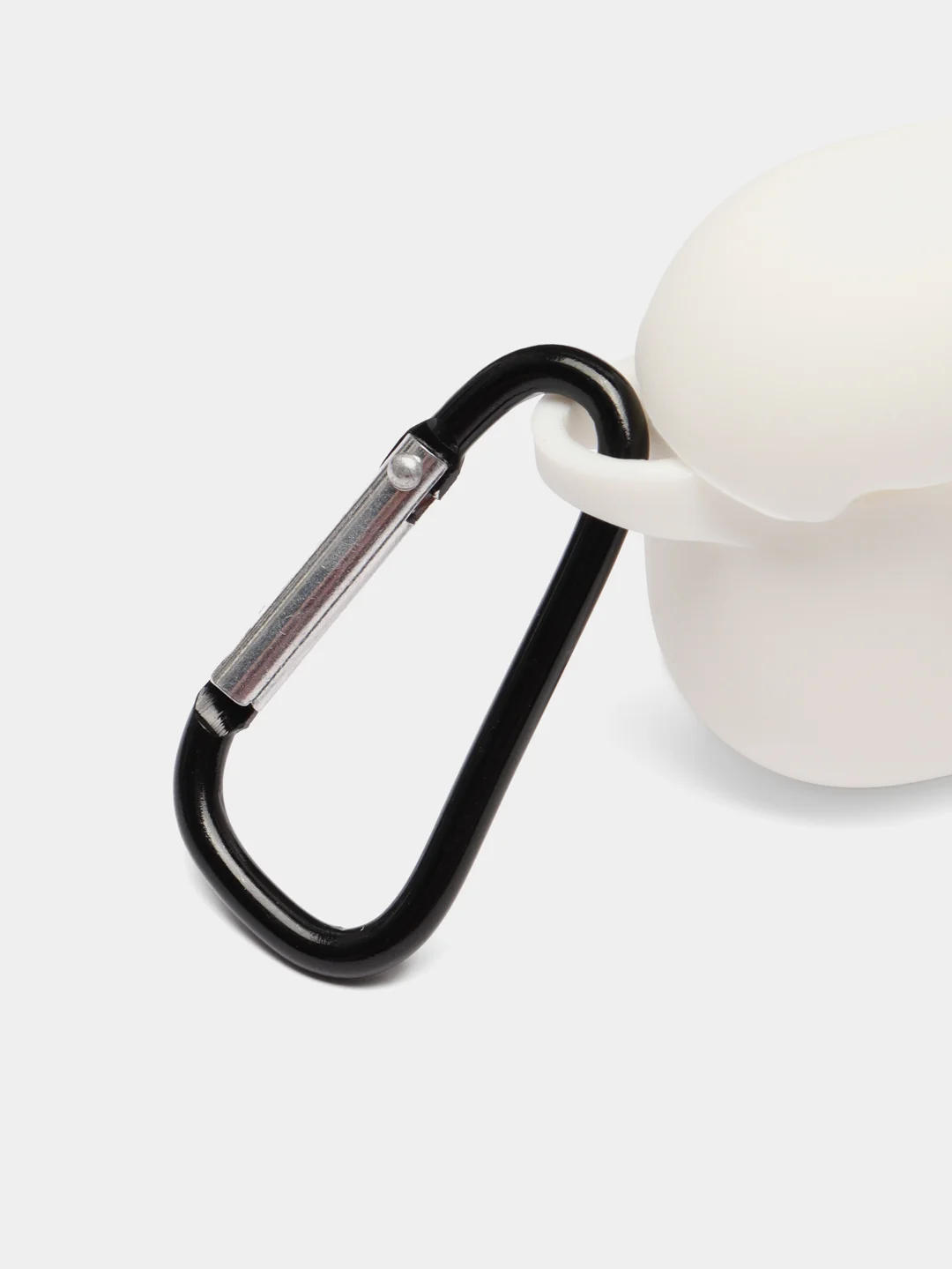 Белый силиконовый чехол для наушников Apple Airpods Pro, с карабином