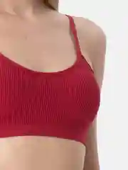 Красный женский комплект нижнего белья: топ и трусы