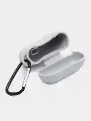 Серый металлик силиконовый чехол для наушников Apple Airpods Pro, с карабином