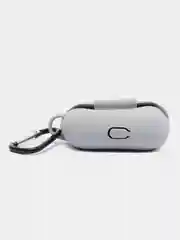 Серый металлик силиконовый чехол для наушников Apple Airpods Pro, с карабином