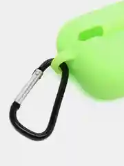 Лайм силиконовый чехол для наушников Apple Airpods Pro, с карабином
