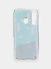 Небесно-голубой чехол силиконовый для Huawei P Smart 2019 / Honor 10 Lite, переливающийся, с блестками