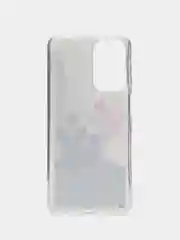 Белый чехол силиконовый Samsung Galaxy A23, Самсунг Галакси А23, жидкий, переливающийся