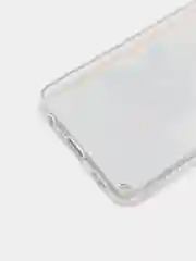 Белый чехол силиконовый Samsung Galaxy A23, Самсунг Галакси А23, жидкий, переливающийся