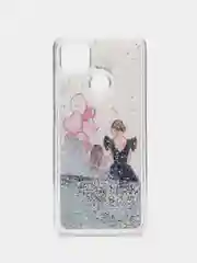 Кремовый чехол Xiaomi Redmi 9C, Redmi 9C NFC, Redmi 10A, Редми 9С переливающийся жидкий с блестками
