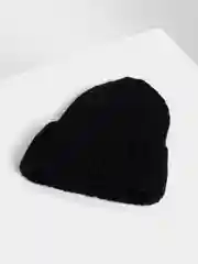 Черный шапка женская Вербена на флисовом подкладе, вязаная бини зима-осень