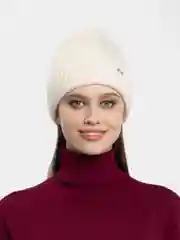 Молочный шапка женская с отворотом Азалия