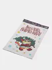 Алый новогоднее украшение- наклейка на окно и стекло