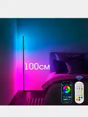 Черный светильник RGB с пультом, светодиодный, угловой, напольный