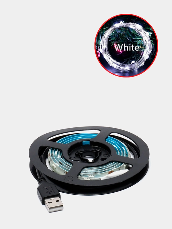 Светодиодная LED лента, с USB,  влагозащитная, 1 м