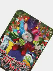 Красный магнит новогодний деревянный "С Новым годом !!! ", с голографией