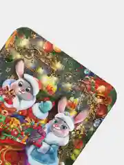 Розовый магнит новогодний деревянный "С Новым годом !!! ", с голографией