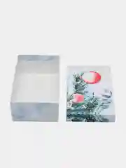 Серый металлик подарочная коробка- С новым годом!