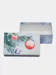 Серый металлик подарочная коробка- С новым годом!