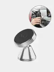 Серебряный держатель автомобильный для телефона Hoco CA46 Metal, магнитный
