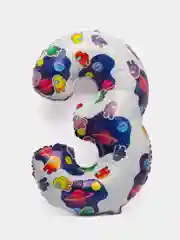 Бежевый цифра из фольги 0-9 "Космонавтики", 32" - 81 см