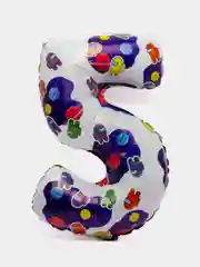 Белый цифра из фольги 0-9 "Космонавтики", 32" - 81 см