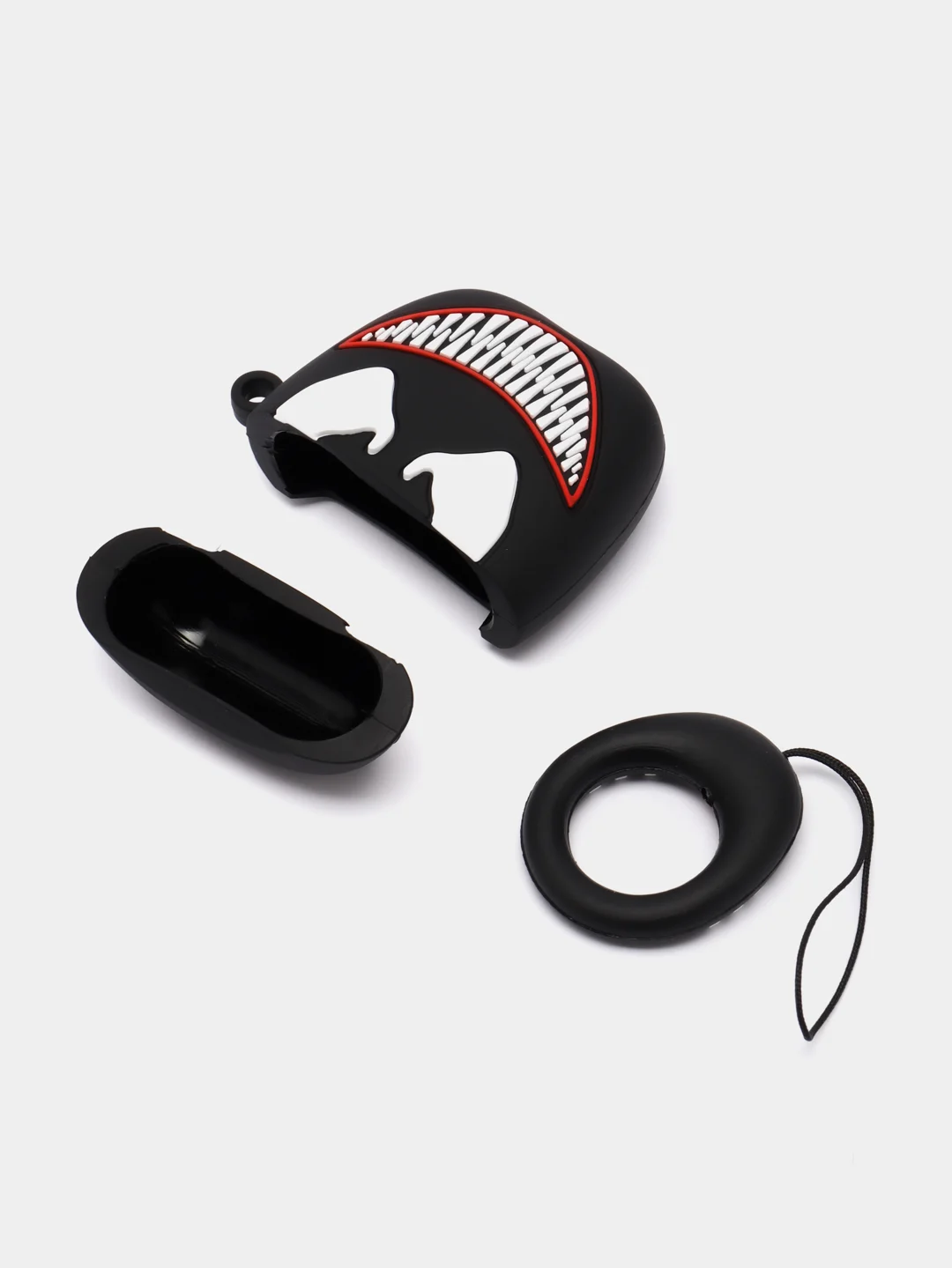 Коралловый чехол для беспроводных наушников AirPods (Аирподс) 1 / 2 / Pro, Pro 2 с карабином