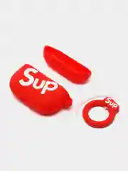 Небесно-голубой чехол для беспроводных наушников AirPods (Аирподс) 1 / 2 / Pro, Pro 2 с карабином