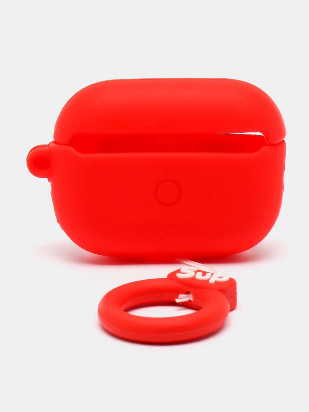Небесно-голубой чехол для беспроводных наушников AirPods (Аирподс) 1 / 2 / Pro, Pro 2 с карабином