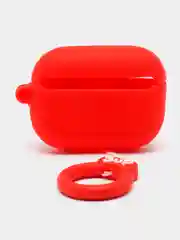 Небесно-голубой чехол для беспроводных наушников AirPods (Аирподс) 1 / 2 / Pro, Pro 2 с карабином