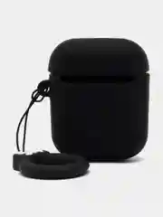 Оливковый чехол для беспроводных наушников AirPods (Аирподс) 1 / 2 / Pro, Pro 2 с карабином
