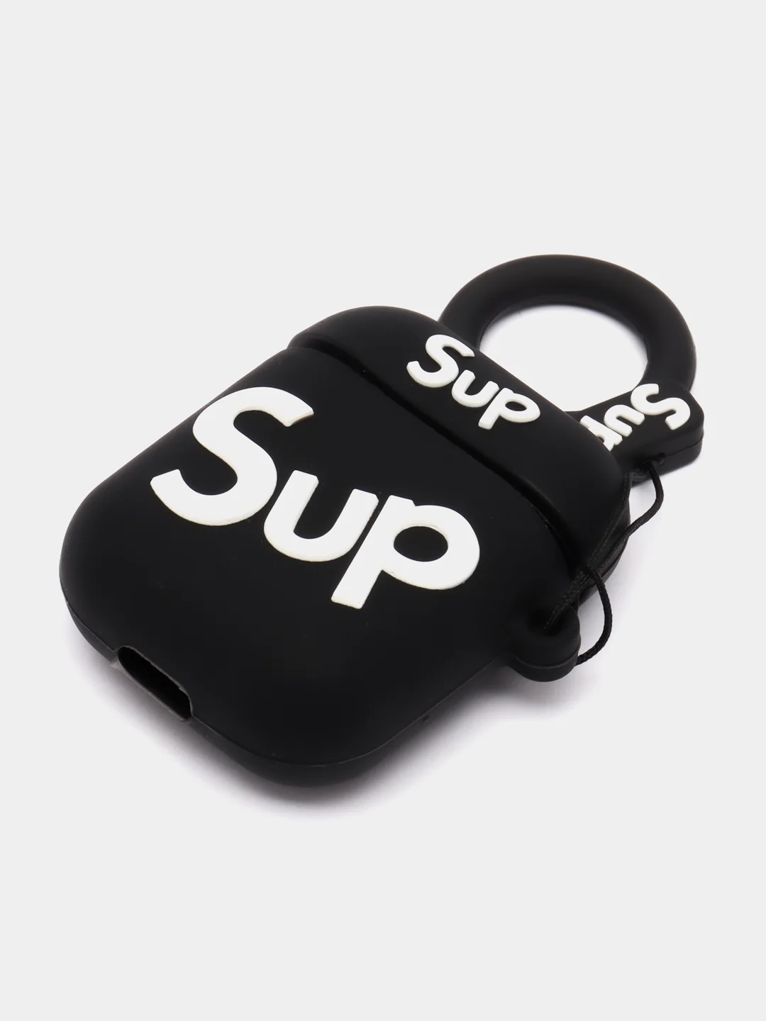Оливковый чехол для беспроводных наушников AirPods (Аирподс) 1 / 2 / Pro, Pro 2 с карабином