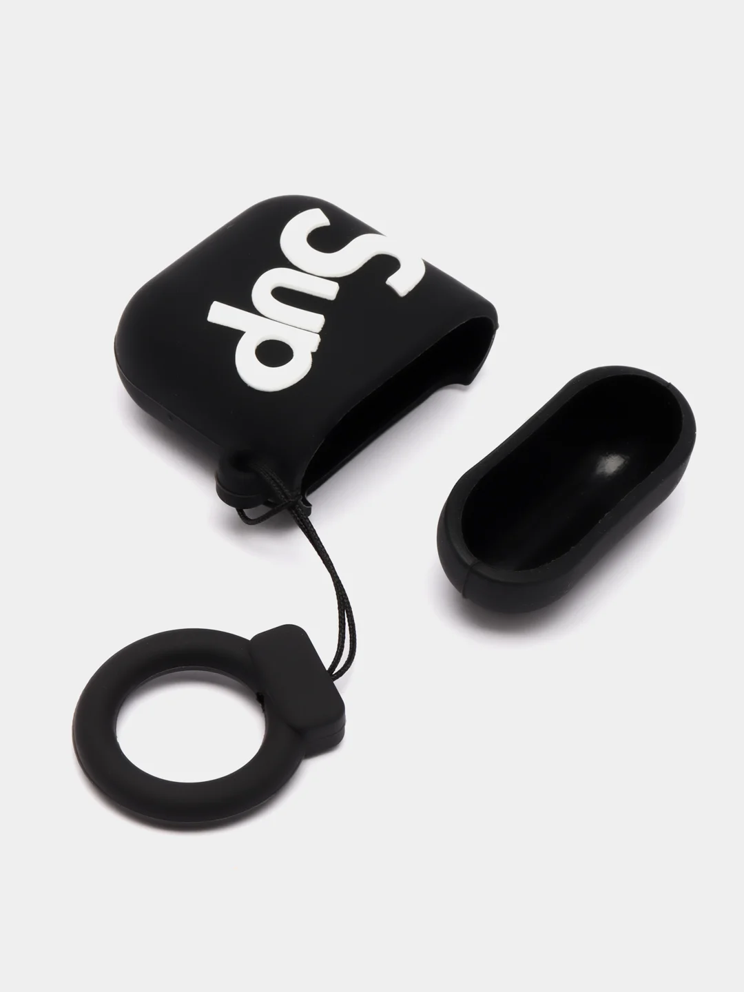 Оливковый чехол для беспроводных наушников AirPods (Аирподс) 1 / 2 / Pro, Pro 2 с карабином