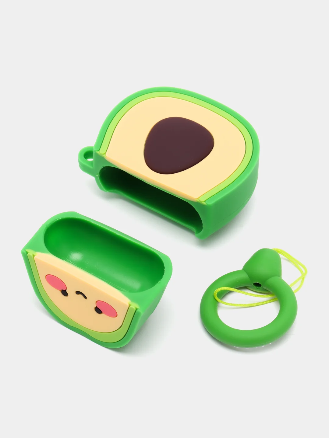Коралловый чехол для беспроводных наушников AirPods (Аирподс) 1 / 2 / Pro, Pro 2 с карабином